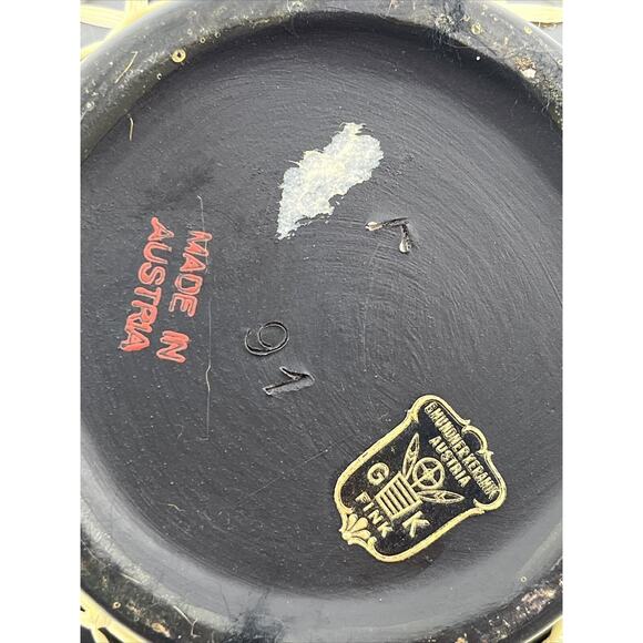 Vintage GMUNDNER KERAMIK Black Stoneware Pitcher Wrapped in Raffia Tribal - Picture 14 of 16